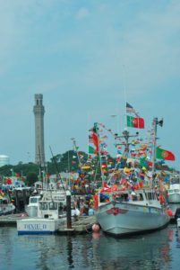 Decorated Boats for the Provincetown Portuguese Festival